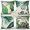 EliteHomeComforts Verde Federa Cuscino da Esterno Federe Cuscini Divano 45x45 Estiva Decorativo Copricuscini Divano Lino Set di 4 Copricuscino Divano Per Soggiorno Giardino Patio Divano Decor( Foglia Verde B)