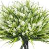 Grunyia 20 fasci di piante artificiali da esterno con erba scimmia finta con fiori (bianco)