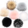 Pamtns 14 Pezzi Pon Pon Pelliccia Pompon Pelliccia per Cappello Faux Pelliccia di Pom Pom Soffici Pompon con Anello Elastico Palla Falso Pelliccia di Volpe DIY Pelliccia Pom Pon per Cappelli Borsa