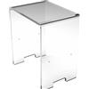 AGPLEX Sgabello Doccia in Vetro Acrilico Plex 12mm - misure 35x25x40 cm - Sgabello Bagno Design Trasparente Moderno Resistente Multiuso - Sedia Tavolino per Soggiorno Camera - Made in Italy