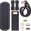 Yayatty PU Set per Maglieria, 7 Tipi Fai Da Te Borsa in Pelle PU Set per Maglieria, Fondo per Borse All'uncinetto per Borsa DIY Knitting Crochet Borsa Borse Fai da Te Accessori, Nero