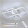 Mckalen Plafoniera LED Soffitto Dimmerabile, 48W 5400LM Lampadario LED Soffitto Moderno con Telecomando 3000K-6500K, Bianco Lampadario Quadrata per Soggiorno Camera da Letto Cucina, 58CM