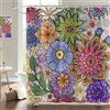 Hnmdmyi Tenda da doccia Fiori Boho 120x180, Fiori Bohemien Colorati Tende da doccia Vintage Blossom Arte Estetica Tenda da bagno Impermeabile Poliestere Tessuto Lavabile Tenda da bagno con Ganci