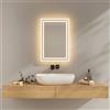 EMKE Specchio da Bagno con Illuminazione, 40x60 cm, Antiappannamento, 2 Temperature di Colore (Bianco Caldo/Bianco Freddo), Interruttore a Bascula, Orizzontale/Verticale, Specchio LED, IP44