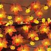 TSLBW Luci di stringa della foglia dell'acero della zucca Ringraziamento decorazione di Halloween Luci di stringa 3 metri 20 LED luce Autunno ghirlanda decorazione interna esterna Autunno decorazione