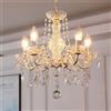SM Saint Mossi Lampadario in cristallo Saint Mossi 5 bracci/luci E14 Lampada base ruggine artigianale vintage lampadario soggiorno lampadario camera letto Larghezza 43cm Altezza 40cm