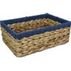 Pop-it-in-a-pelican Giacinto d'acqua rettangolare Piccoli cestini portaoggetti Ripiani in cestino di vimini naturale e blu aperti Confezione regalo decorativa Piccolo bagno mini vassoio trucco bagno O