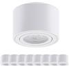 Oktaplex lighting Oktaplex 9 unità faretto da superficie Lile White - incl. modulo LED dimmerabile 5W 230V 3000K Bianco caldo 80x50mm Faretto da superficie, alluminio orientabile