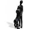 Kityemo Scultura moderna in resina, decorazione per soggiorno, regalo per gli amanti dei cani, uomo e cane, scultura in ceramica (nero-B)