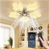 Litglobe Ventilatore da Soffitto con Luce e Telecomando,64cm Lampadario Ventilatore da Soffitto Silenzioso con 6 Velocità,3000-6500K Dimmerabile,Memoria,Timer,Plafoniera LED per Soggiorno Camera da Letto