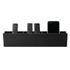 shengxinym Porta Telecomandi,Porta Telecomando da Muro Divano con 3 Tasche per telecomando TV DVD Telefono Cellulare Tablet,Non Richiede Forature Parete Divisoria Rimovibile,34.8 * 4.3 * 8.2CM(Nero)