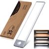 HIBOITEC Luce Armadio LED con Sensore Batteria,20.5cm Led Sottopensile Cucina Senza Fili,1500mAh Ricaricabile Luce Notturna per Cucina Scale Corridoio Garage (35LED)