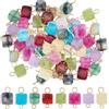 SUPERFINDINGS 32pz 8 Colori Pietra Preziosa Naturale Connettore Ciondoli Perline Cubo Ciondoli Connettori 304 Anelli Doppi Dorati in Acciaio Inossidabile per Bracciale Collana Creazione di Gioielli