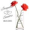 Casa Vivente Vaso da Fiori in Vetro con Incisione Personalizzata per Le Nozze con Nomi e Data, Motivo Cuori, Idee Regalo Originali per Sposi, Decorazioni Matrimonio