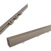 TENDE ARREDO TESSILE - Binario Tenda Soffitto Scorrevole (186 cm) Zineffa per Tenda, Binario a Onda Passo 8, in Alluminio con Tappi Terminali e Occhielli in PVC per Tende su Misura (Tortora)