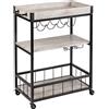 WENKO Carrello da cucina Rustico cemento/nero - Carrello di servizio, carrello laterale, Metallo laccato, 80 x 89.5 x 40 cm, Nero