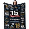 Yesbird Regalo Ragazzo 15 Anni Maschio, Idee Regalo Compleanno Figlio/Fratello, Regalo Originale Adolescente Maschio, Regalo per Lui 15 Anni Coperta 150x130CM
