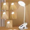 WIYETY Lampada da comodino a clip: mini lampada da tavolo ricaricabile con braccio flessibile, protezione degli occhi, lampada da tavolo LED con 5 temperature di colore per imparare a leggere (bianco)