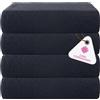 CASA COPENHAGEN, Set Regalo di Asciugamani XL di Design da 4 Pezzi in 100% Cotone Egiziano - Blu Navy, 70x140 cm, 4 Teli Bagno (Set Regalo Perfetto per Uomo e Donna)
