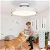 Maxled, Light is Led! Ventilatore Soffitto Luce Ø50CM X 22CM Senza Pale Con Illuminazione 56W Dimmerabile Telecomando 3CCT (3000K-6500K) Timer A 6 Velocità Silenzioso 2800LM Bianco