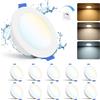 Gr4tec Faretti LED da Incasso per Cartongesso Dimmerabile, 10 x 6W Faretto LED Interno 2700K Caldo 4000K Neutro 6000K Freddo, Faretti Bagno IP65, Luci da Incasso Foro 68-80mm per Cucina Soggiorno