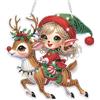 Lxmsja 5D Diamond Painting Natale Pendente Adulti Bambino, Cervo Diamond Painting Kit Completo, Natale Diamantini Crystal Art, Ghirlanda di Natale per Porta Finestra Parete, Regalo di Natale