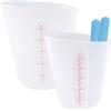 WhizNook 2 Pezzi Misurini in Silicone 250ml/ 500ml, Tazze in Silicone | Resina Bicchiere in Silicones per Resina, Tazzee Di Misurazione, Epossidica Bicchieri Dosatori