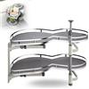 Evotrade Meccanismo Base Angolo Cestello Estraibile Ammortizzato Cucina - Vassoio a 2 Livelli per Armadio Mobile Cucina Angolare (Base Angolo 120 cm - Apertura Anta Destra)
