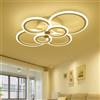 MAKA change your life quality Plafoniera Led Soffitto Moderna a 6 Cerchi Led, 51 watt 2550 Lumen Luce Naturale 4000K, Lampadario da Soffitto Lungo 79 cm x 57 cm Largo, in Alluminio