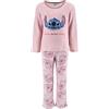 Disney Stitch Pigiama per Ragazze, Maglietta a Maniche Lunghe e Pantaloni, 2 Pezzi Pigiama in Morbido Pile, Taglie 3 a 8 Anni