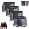 CTLTSRX Boxer in Fibra di bambù, Boxer da Uomo in Seta di Ghiaccio, Boxer Morbidi e Comodi, per Un Comfort Che Dura Tutto Il Giorno (XL,Gray)