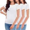 Uizuooy T-Shirt Donna Maglietta Manica Corta Cotone Pacco da 3 T-Shirt Donna con Scollo Rotondo Disponibile in più Colori WH-L-3