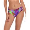 Ocean Blues Slip Bikini Donna in Leopardo Viola, Taglia XL - Vita Media con Tagli Laterali