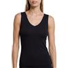EGI Canotta Donna in Bamboo Spalla Larga, Canottiera Donna Scollo a V in Viscosa di Bambu, Top Intimo Sottogiacca Spalle Larghe Traspirante, Articolo 2502 (IT, Testo, L, XL, Regular, Regular, Nero)