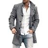 ENENEN Cappotto di Lana per Capelli Lunghi da Uomo Slim Slim -Coat di Lana Casual collaro