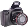 MoSundi Videocamera digitale 1080p con zoom 16x, schermo TFT LCD da 2,4 pollici, supporta scheda SD da 128 GB, fotocamera compatta da viaggio, compatibile con USB, batterie AAA (nero)