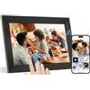 Tibuta Cornice fotografica digitale WiFi da 10,1 pollici, touch screen HD IPS 1280 x 800, memoria da 16 GB, rotazione automatica, montaggio a parete, condividi momenti istantaneamente tramite l'app Uhale da