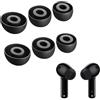 BeisDirect 6 cuscinetti auricolari in silicone per Huawei Freebuds 4i/5i, cuscinetti di ricambio in gomma, accessori per auricolari (nero)