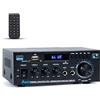 NEOHIPO Ricevitore stereo Bluetooth e amplificatore audio domestico, 300 W x 2, 2 canali per Home Cinema e Ripiano con Radio FM Caraoke con ingresso USB/SD/RCA/MIC/FM con telecomando