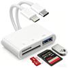 Bimker Lettore Schede SD per iPhone/iPad/Android/Camera, 3 in 2 Adattatore Scheda SD con connettori USB C e Lightnning Doppio Slot per SD/MicroSD/SDHC/SDXC/MicroSDHC, Type C OTG Adapter, Lettore Memory Card