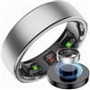 findtime Anello intelligente in acciaio inox, per uomo e donna, 5 ATM, impermeabile, per fitness, Android, iOS, per il sonno, cardiofrequenzimetro, sonno, fitness, contapassi, anello sanitario
