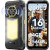 Blackview ROCK 5 Rugged Smartphone, 20000mAh Business Phone, 24GB+256GB/2TB Android 16 Smartphone Rugged, 108MP+50MP+20MP Visione notturna, 6.78 FHD+ Display 120Hz IP69K, NFC/OTG/GPS/3 Anni Garanzia