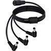 YINGAYOU Cavo Splitter DC 5.5mm x 2.1mm Angolo Retto 6V 12V 24V Cavo di Prolunga di Alimentazione CC DC Jack Maschio a Femmina per CCTV, DVR, LED Strip, Monitor (1 Femmina a 3 Maschio, 0.7 m/2.2 ft)