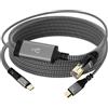 Mygatti Cavo adattatore da Ethernet(con porta di ricarica PD da 100 W) a USB-C(1,8 m),adattatore di rete Gigabit Type-C a RJ45 LAN,compatibile con laptop,MacBook Pro/Air,iPad Pro,iPhone 15/16 serie