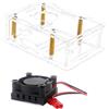 Szaerfa Custodia in acrilico per Raspberry Pi 5 4GB/8GB, custodia protettiva per schede madri Pi5 con ventola di raffreddamento (Custodia + ventola)