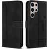 Bravoday Cover per Samsung Galaxy S24 Ultra/Galaxy S24 Ultra, Flip Custodia in Pelle PU con Slot per Schede, Portafoglio Custodia per Galaxy S24 Ultra/Galaxy S24 Ultra, Nero