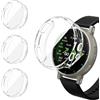 iVoler 3 Pezzi Clear Cover con Pellicola Protettiva per Amazfit Active 3 Premium, Copertura Completa Custodia Anti-Graffio Ultra Sottile Morbida TPU Case, Trasparente
