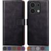 SUANPOT progettazione per Xiaomi Redmi Note 13 4G Blocco RFID Portafoglio Slot CarteSupporto Cellulare Magnetica custodia Pelle Sintetica Cover per Redmi Note 13 Nero
