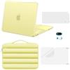 MOSISO Custodia 5 in 1 Compatibile con MacBook Neo 13 pollici 2026 A3404 con Chip A18 Pro, Cover Rigida Antigraffio con Borsa & Copritastiera & Proteggi Schermo & Copri Webcam, Giallo Agrume