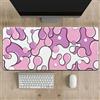 Surwin Tappetino per il Mouse, Marmo 3D Tappetini Mouse Gaming Tappetino Mouse da Tavolo Soft Confortevole Tappeti Mouse Base in Gomma Antiscivolo Mousepad Durevole (Onde rosa,400x900mm)